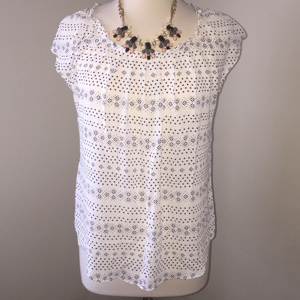 NWT LC Lauren Conrad Pleated Neck Blouse
